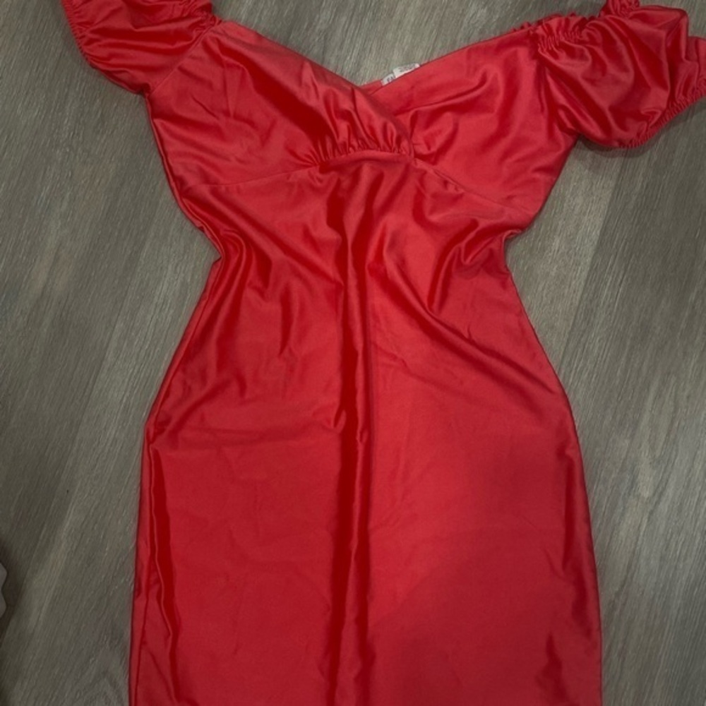 Elegant Red Off-Shoulder Dress